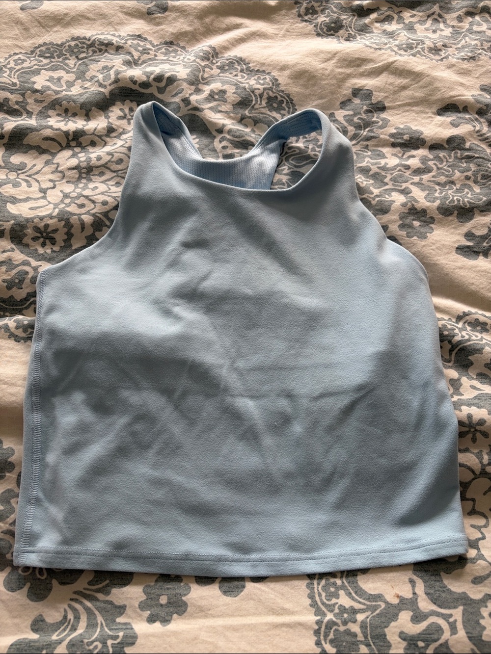 Athleta Pale Blue High-Neck Racerback Crop Tank
